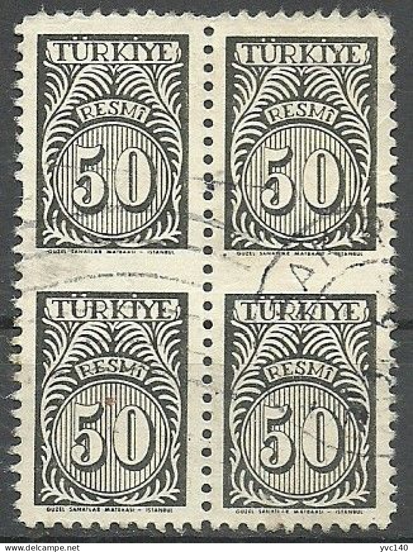 Turkey; 1957 Official Stamp 50 K. ERROR "Partially Imperf." - Dienstzegels