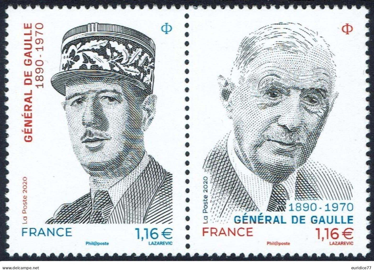 France 2020 - General De Gaulle YT 5444/45 Mnh** - 2020-…