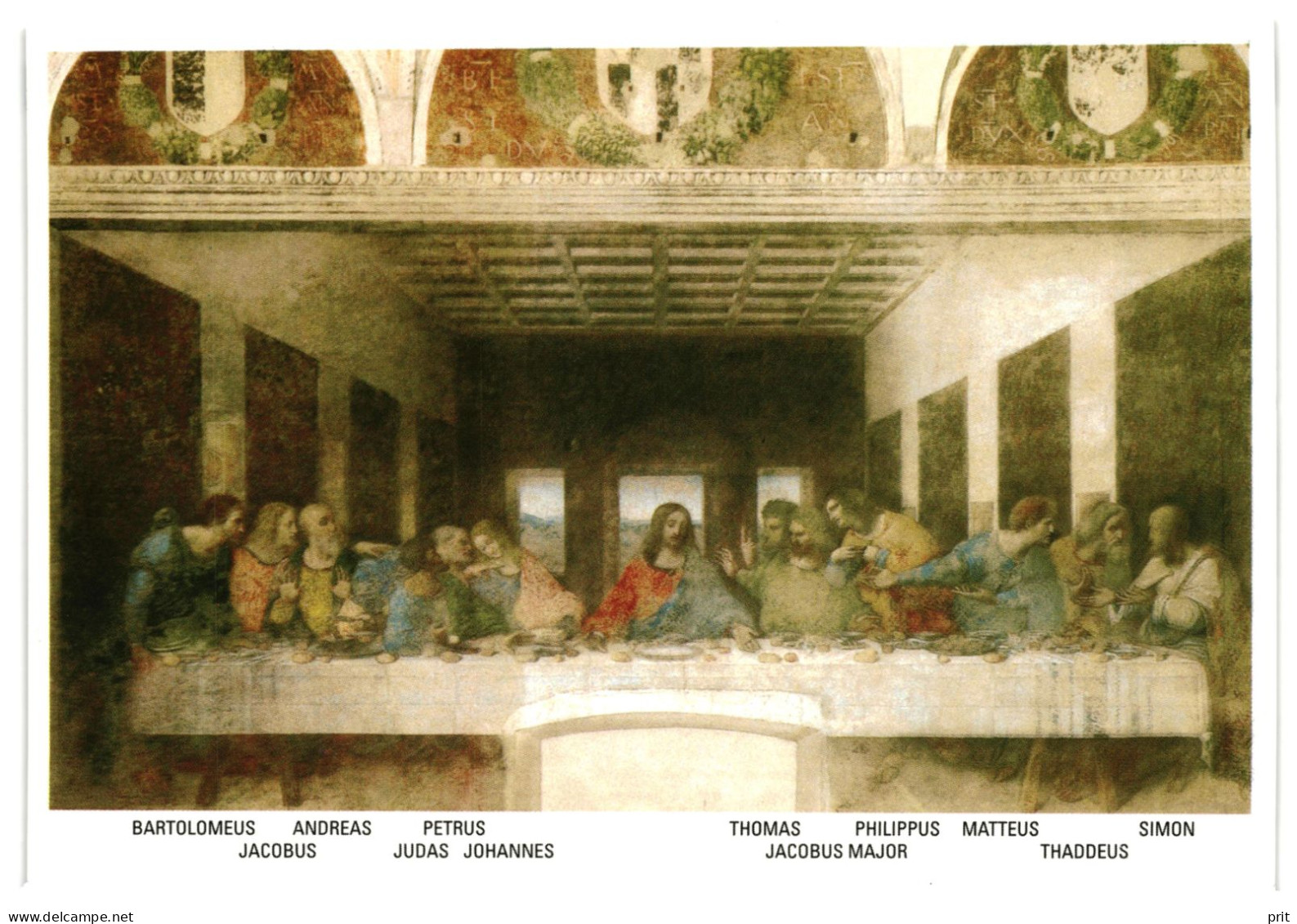 Il Cenacolo The Last Supper, Leonardo Da Vinci, Santa Maria Delle Grazie Milan Unused Postcard. Publisher Muzio Milano - Paintings
