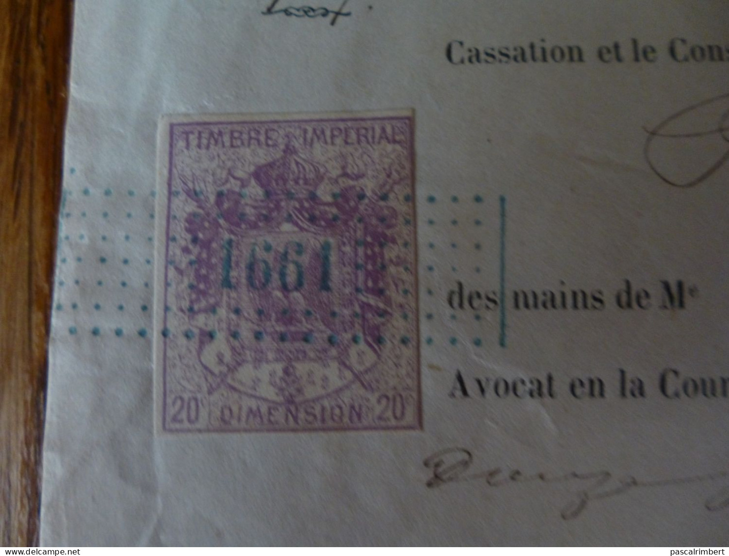 Timbre Impérial 20 Centimes - Briefe U. Dokumente