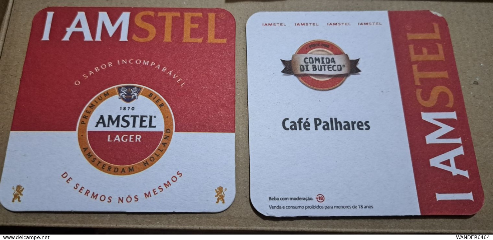 AMSTEL HISTORIC SET BRAZIL BREWERY  BEER  MATS - COASTERS #051 CAFÉ PALHARES BAR - Sous-bocks