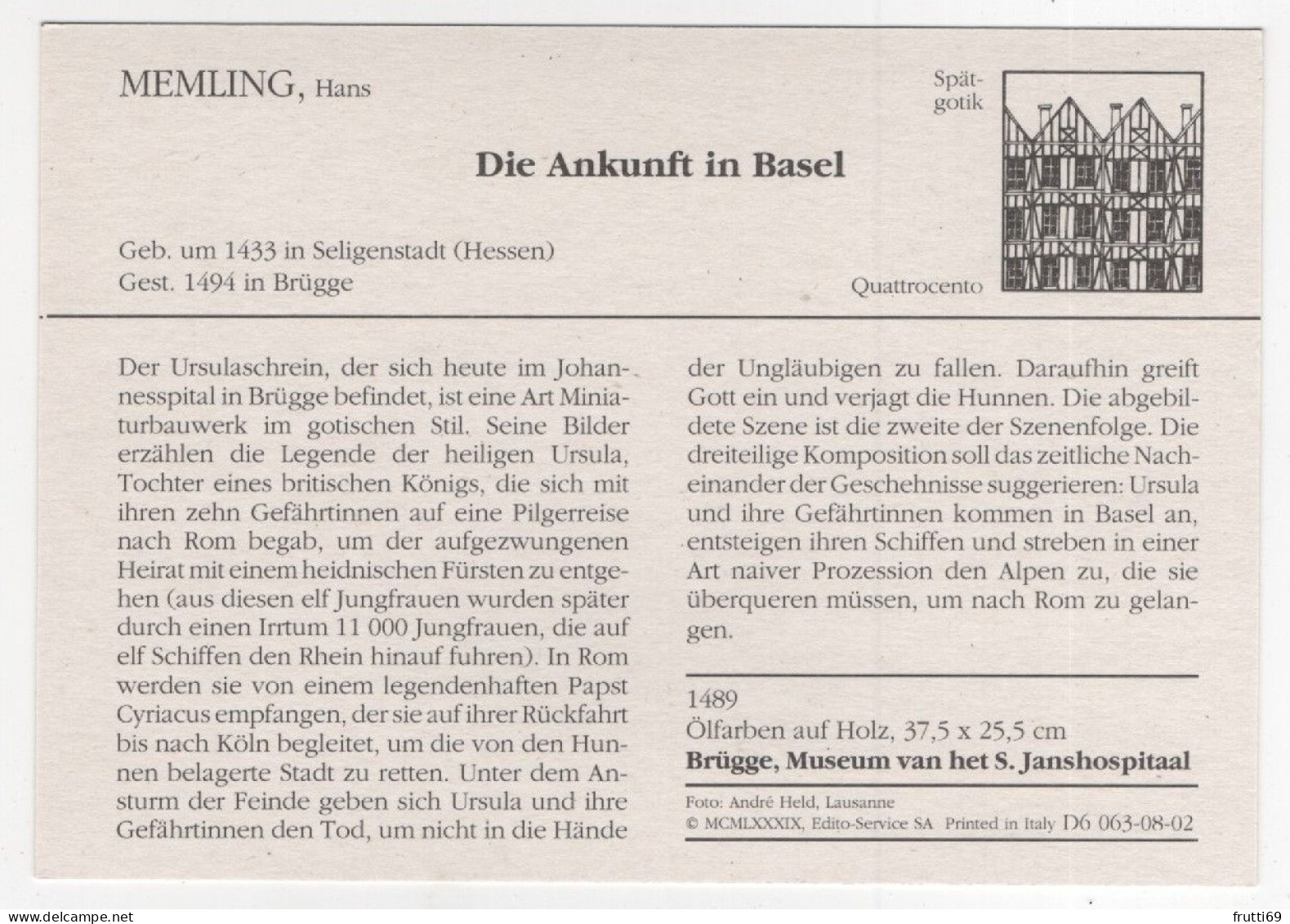 AK 210186 ART / PAINTING ... - Hans Memeling - Die Ankunft In Basel - Malerei & Gemälde