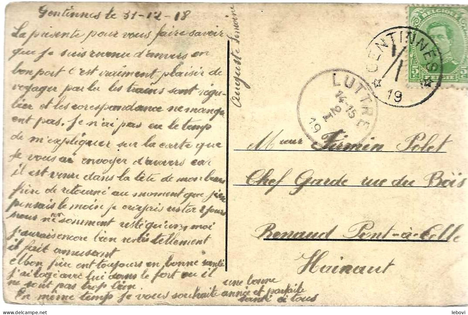 : De VILLERS PERWIN Vers VIESVILLEE (16/01/1904) – CP Avec Oblitération « 2 étoiles Blanches » - Postmarks With Stars