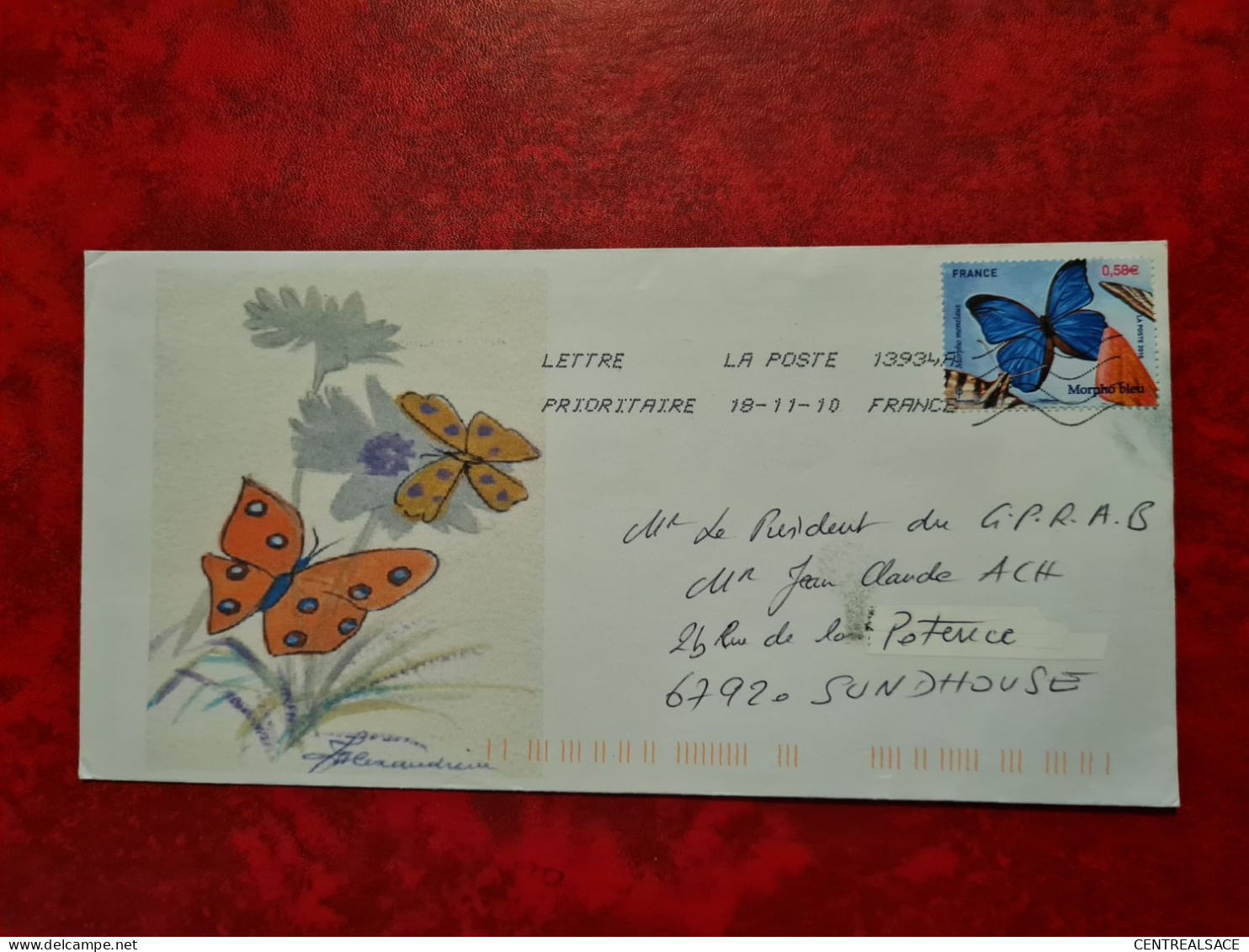 Lettre  Illzach 1999 20210 Enveloppe Maxi Papillon Morpho Bleu - Lettres & Documents