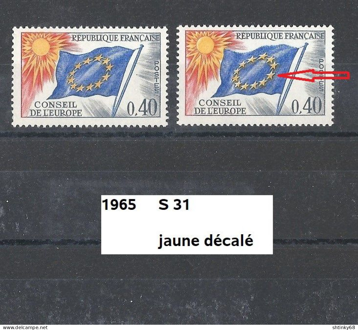 Variété Timbre De Service De 1965 Neuf** Y&T N° S 31 Jaune Décalé - Ungebraucht