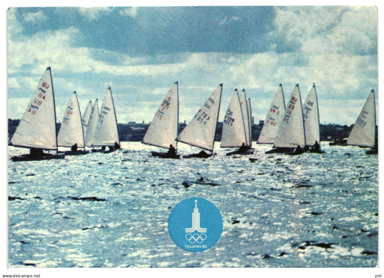 Tallinn Soviet Estonia Baltic Sea 1980 USSR Summer Olympics Sailing Regatta Postcard Finn-Class Publisher Eesti Raamat - Estland