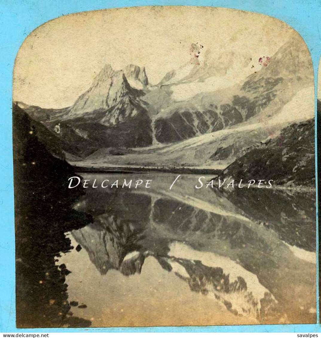 Italie Courmayeur * Lac Comballes Allée Blanche* Photo Stéréoscopique Braun Vers 1865 - Stereo-Photographie