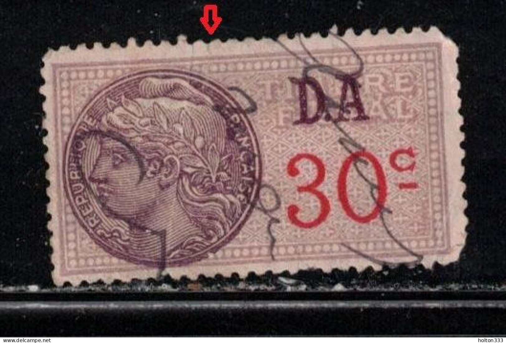 FRANCE Scott # ??? Used Revenue Stamp - Small Tear Top Center - Marche Da Bollo