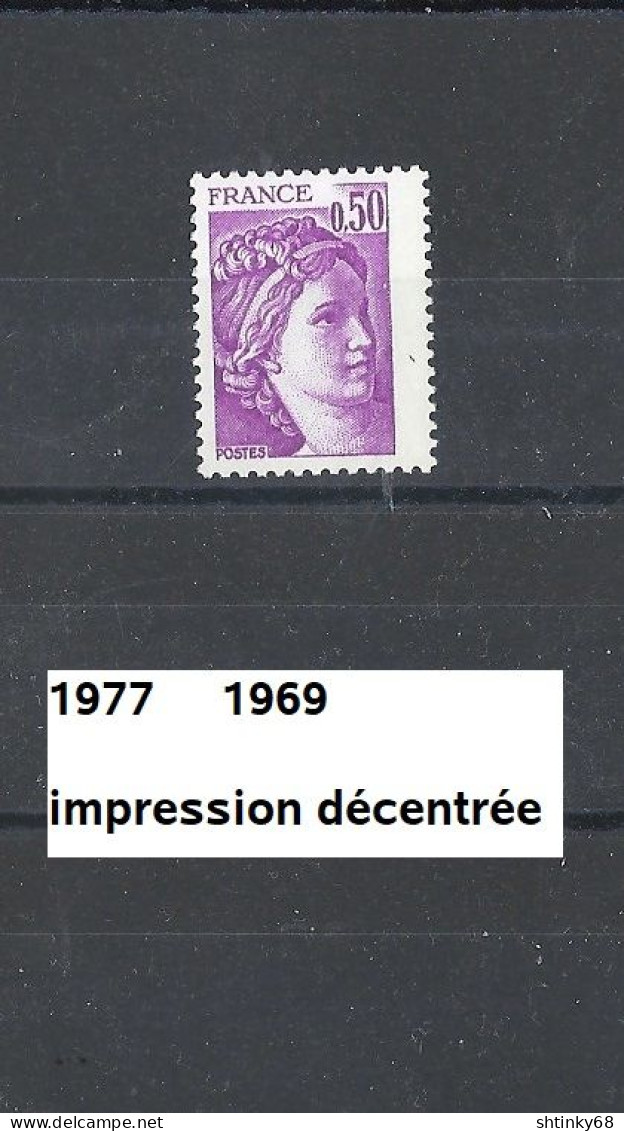 Variété 1977 Neuf ** Y&T N° 1969 Décentré - Neufs
