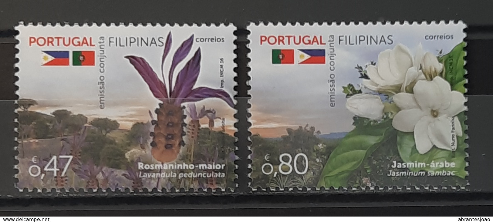 2016 - Portugal - MNH - Joint With Philippines - 4 Stamps - Flowers (no Label In Philippines Stamps) - Unused Stamps