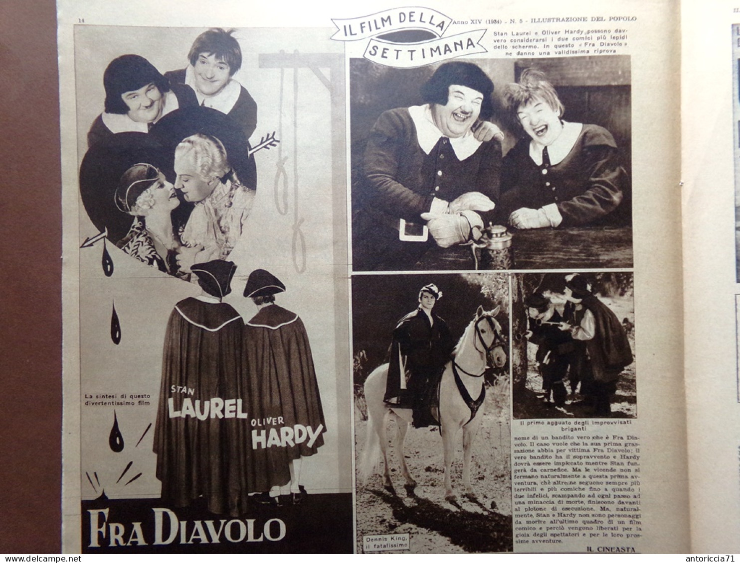 Illustrazione Del Popolo 4 Febbraio 1934 Laurel Hardy Loch Ness Terremoto India - Autres & Non Classés