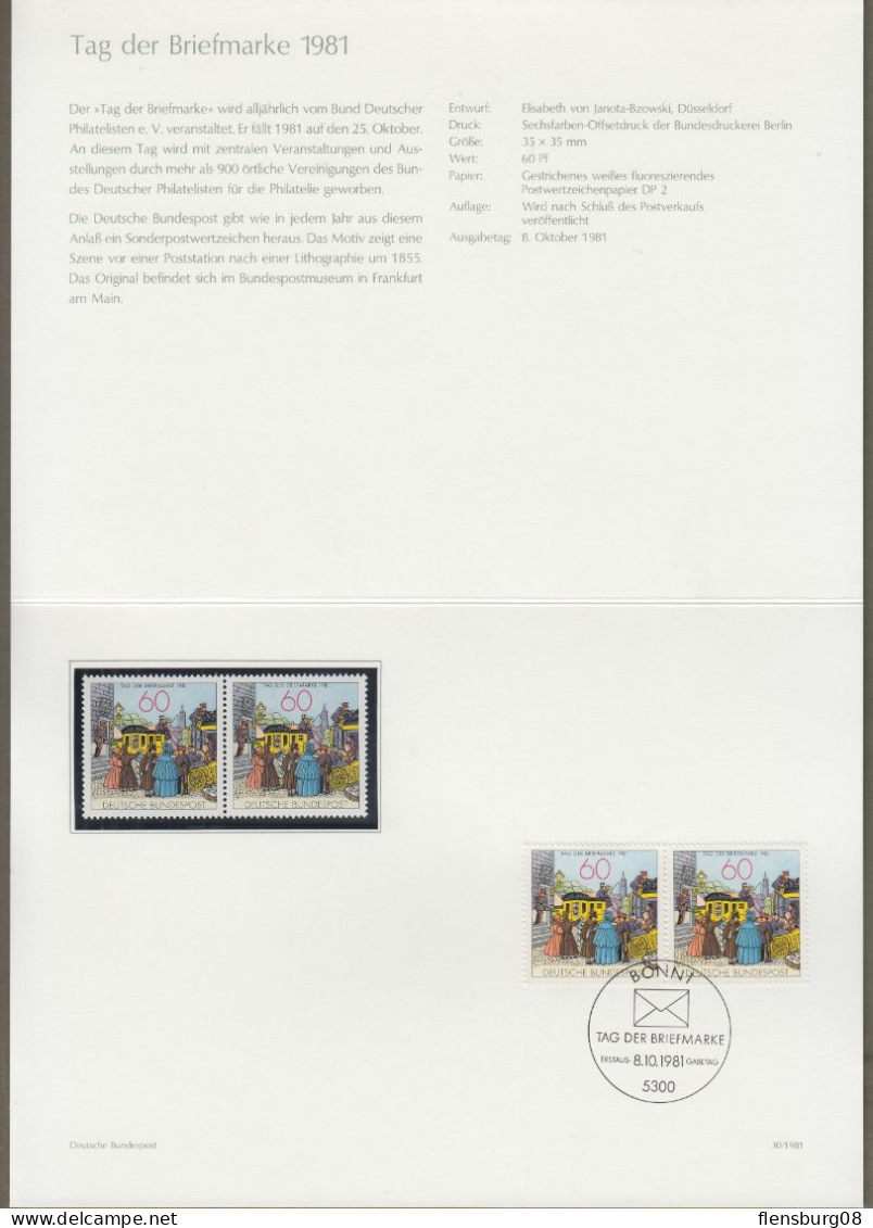 Bund: Minister Card - Ministerkarte Typ IV, Mi-Nr. 1112 : " Tag Der Briefmarke 1981 "  X - Lettres & Documents