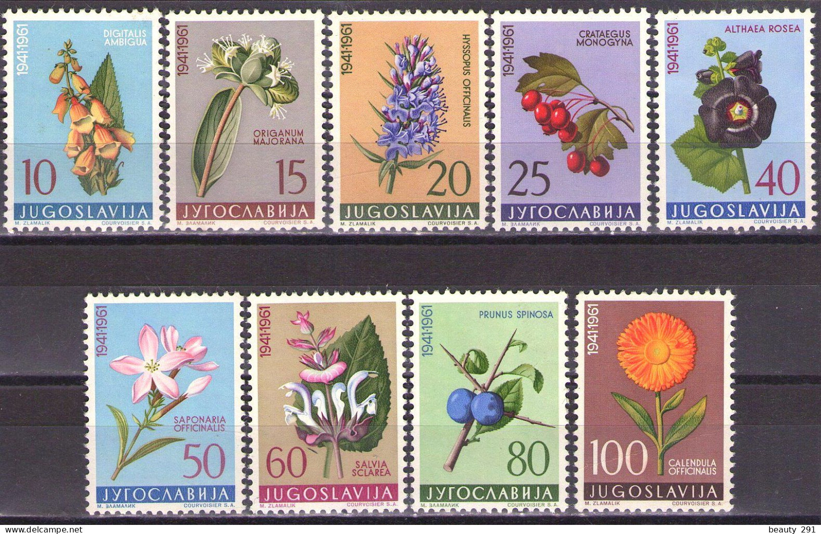 Yugoslavia 1961 - Flowers - Flora - Mi 943-951 - MNH**VF - Ongebruikt