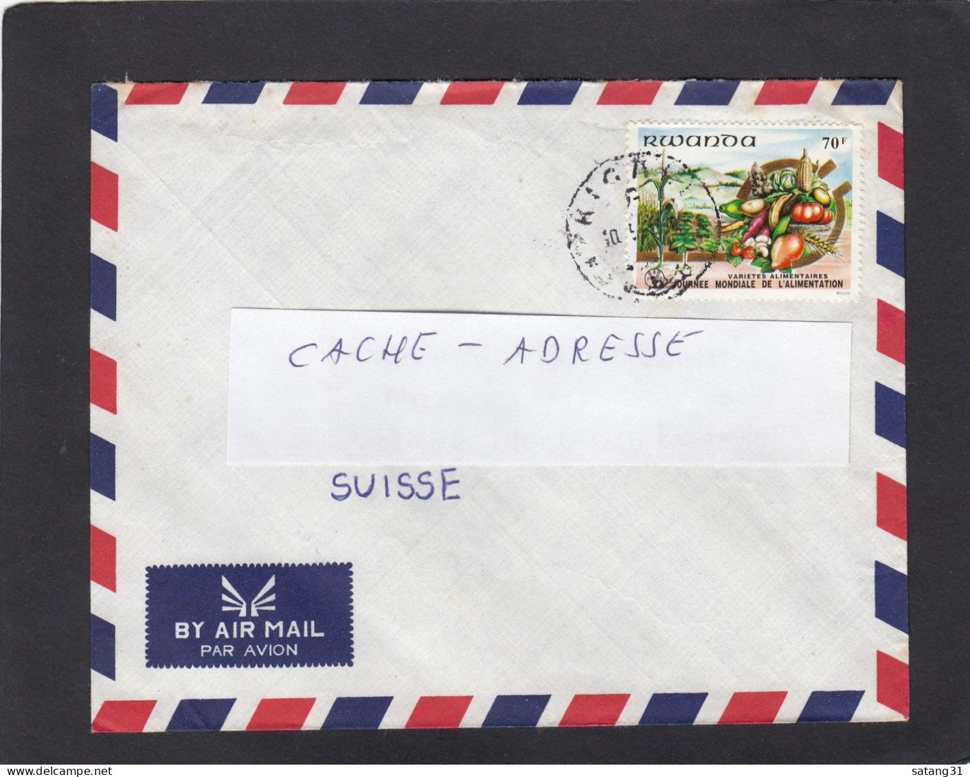 LETTRE DE KIGALI, AVEC TIMBRE "JOURNEE MONDIALE DE L'ALIMENTATION", POUR LA SUISSE. - Cartas & Documentos