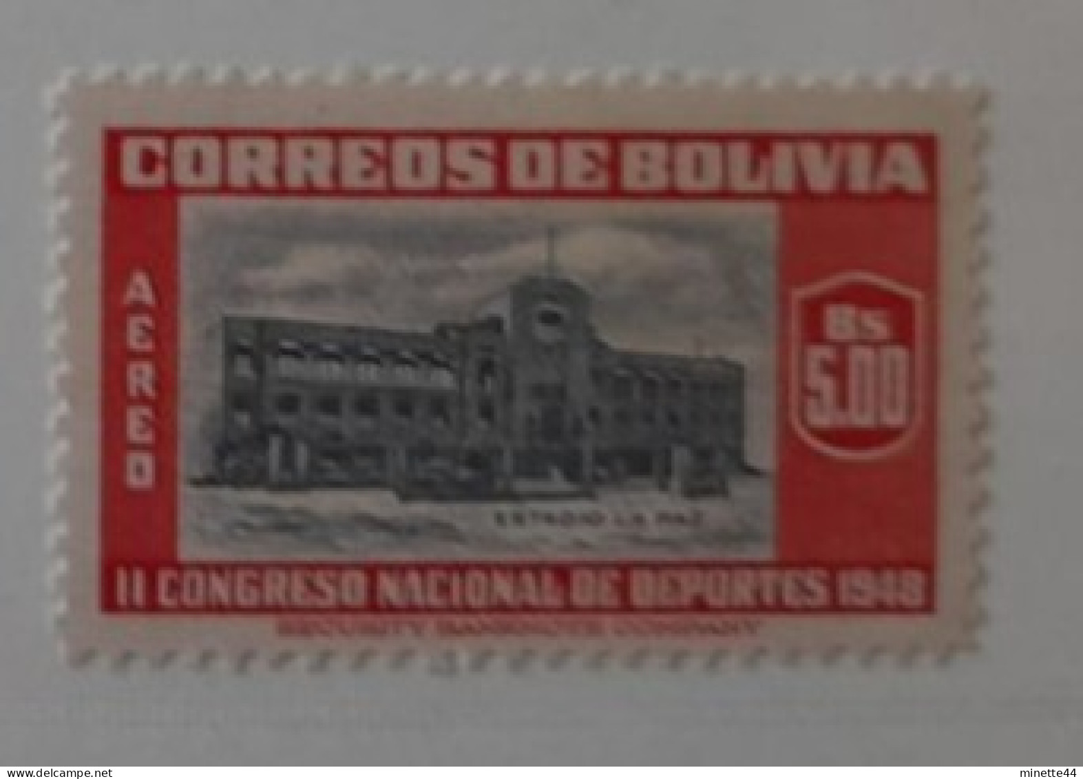 BOLIVIE BOLIVIA MNH**  1948 ESTADIO LA PAZ STADE  FOOTBALL FUSSBALL SOCCER CALCIO VOETBAL FUTBOL FUTEBOL FOOT FOTBAL - Neufs