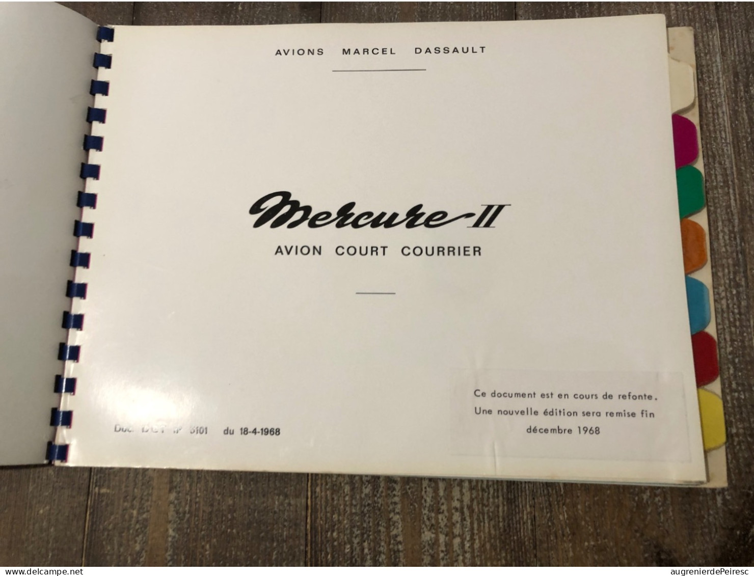 Brochures Dassault Sur Le Mercure II 1968 - Handbücher