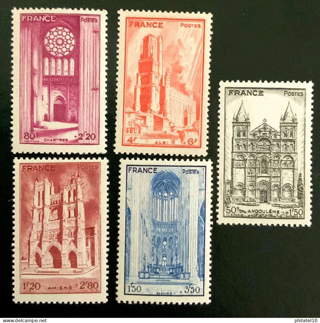 1944 FRANCE N 663 A 667 CATHÉDRALES - NEUF** - Unused Stamps