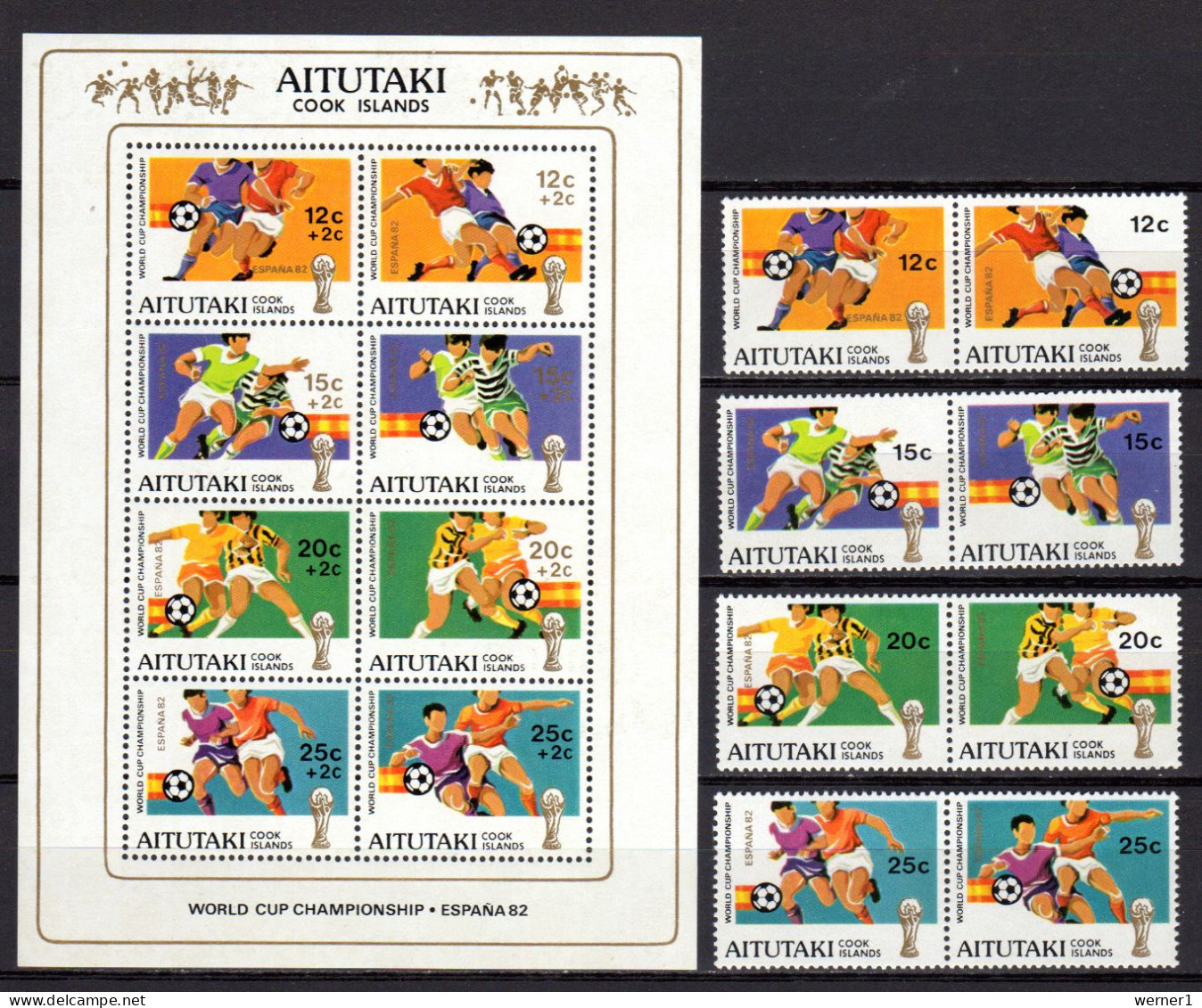 Aitutaki 1981 Football Soccer World Cup Set Of 8 + S/s MNH - 1982 – Spain