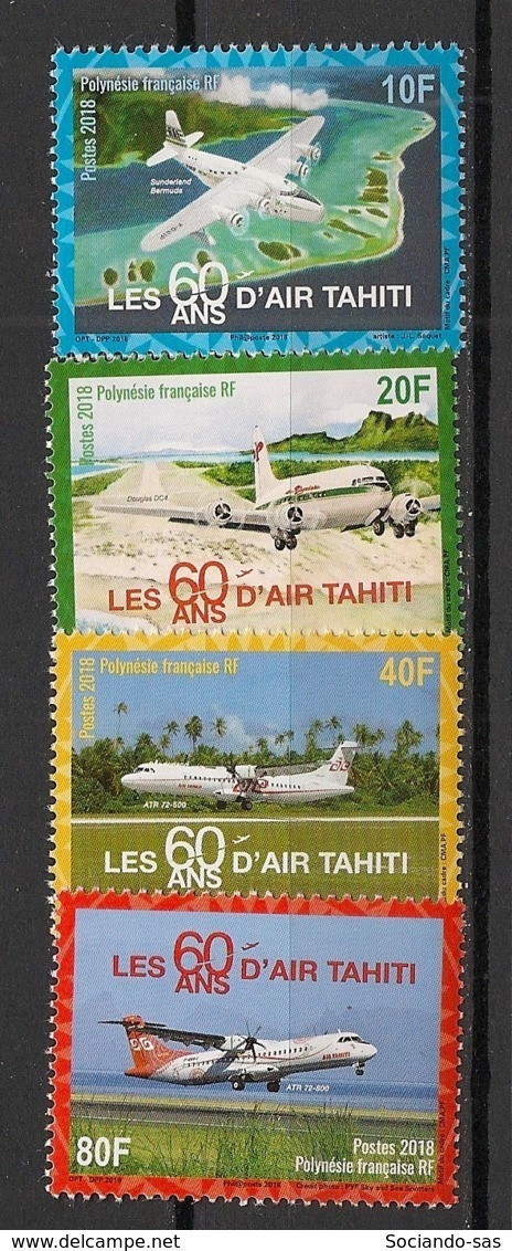 POLYNESIE - 2018 - N°YT. 1176 à 1180 - Aviation / Air Tahiti - Neuf Luxe ** / MNH / Postfrisch - Unused Stamps