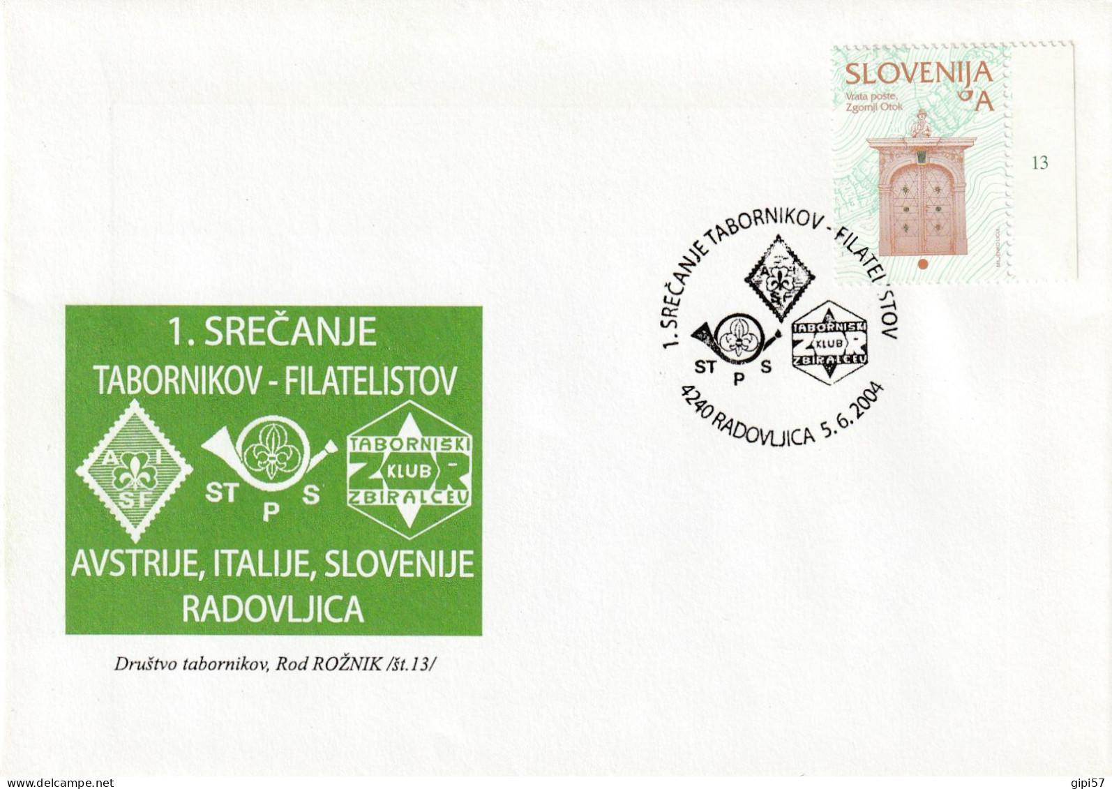 SCOUT SLOVENIA 2004 - FDC PHILATELIC SCOUT MEETING. SPECIAL CANCEL RADOVLJICA - Slowenien