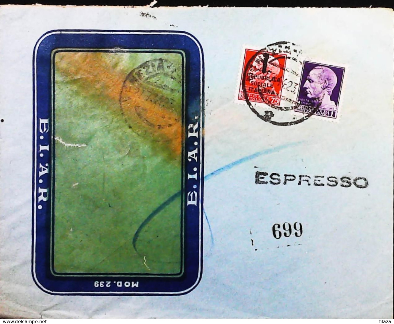 RSI 1943 - 1945 Espresso Da Venezia  - S7532 - Poststempel
