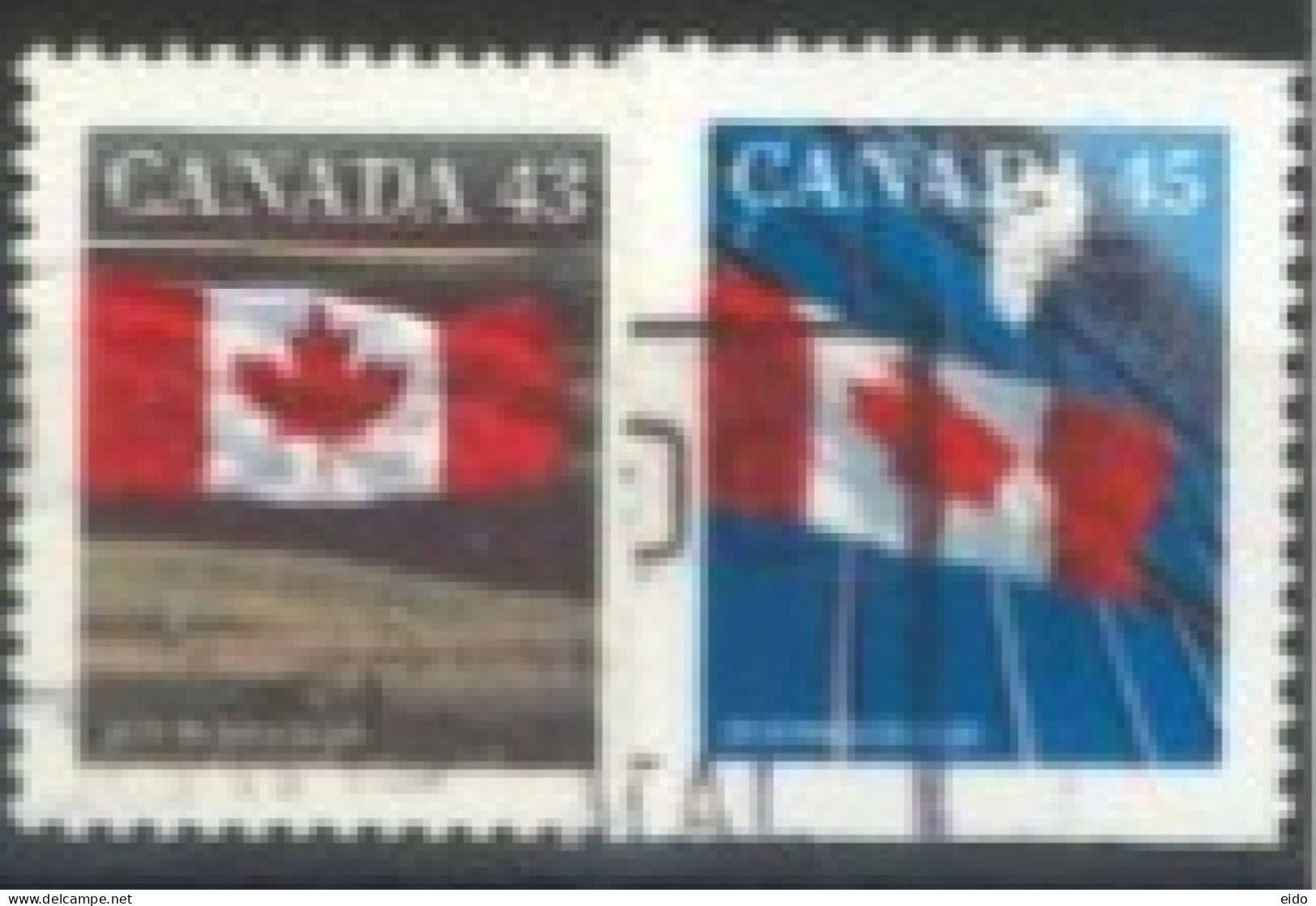 CANADA - 1989, CANADIAN FLAG STAMPS SET OF 2, USED. - Usados