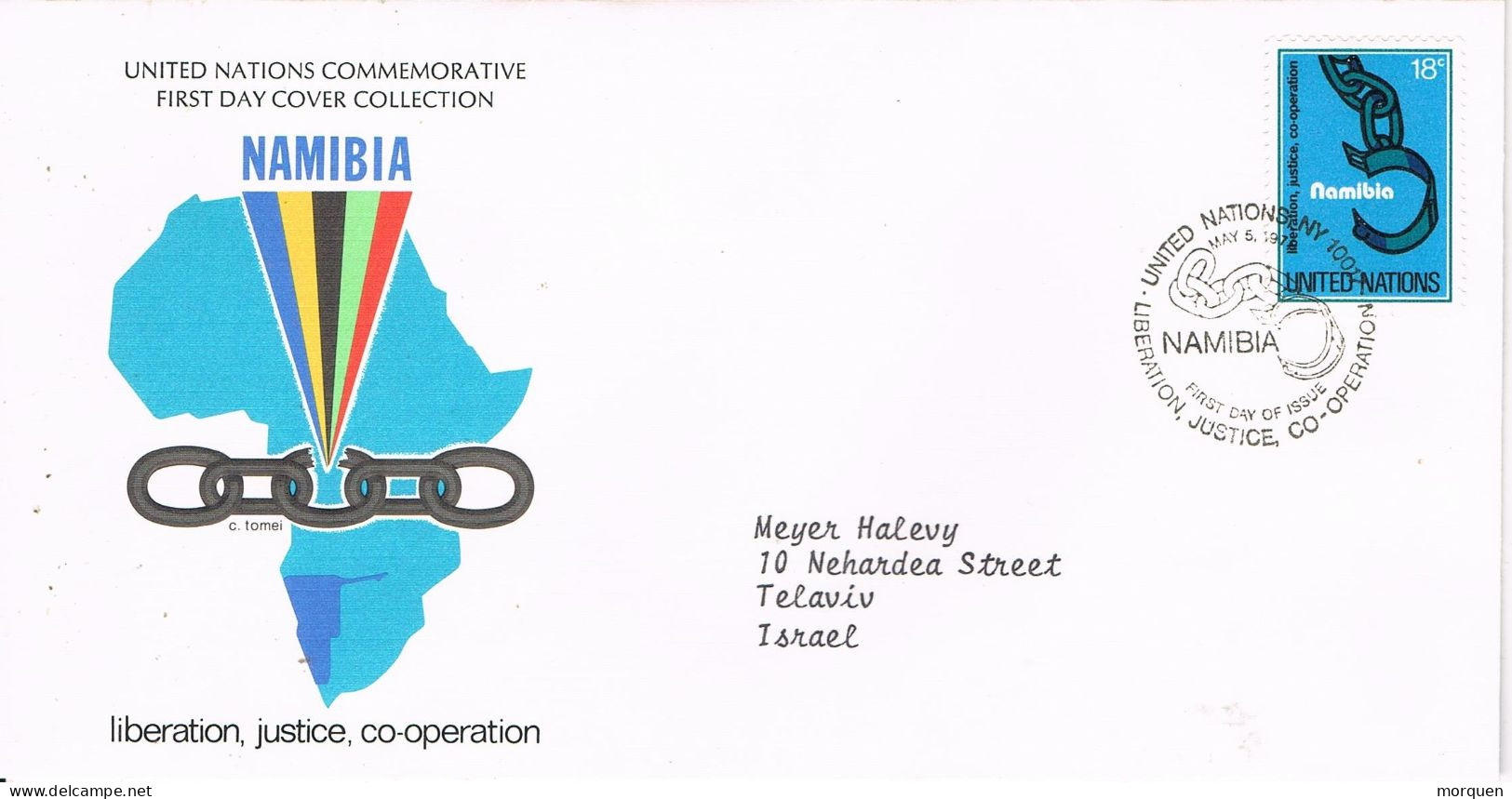 54995. Carta ONU  New York 1997. Liberation NAMIBIA, United Nations - ONU