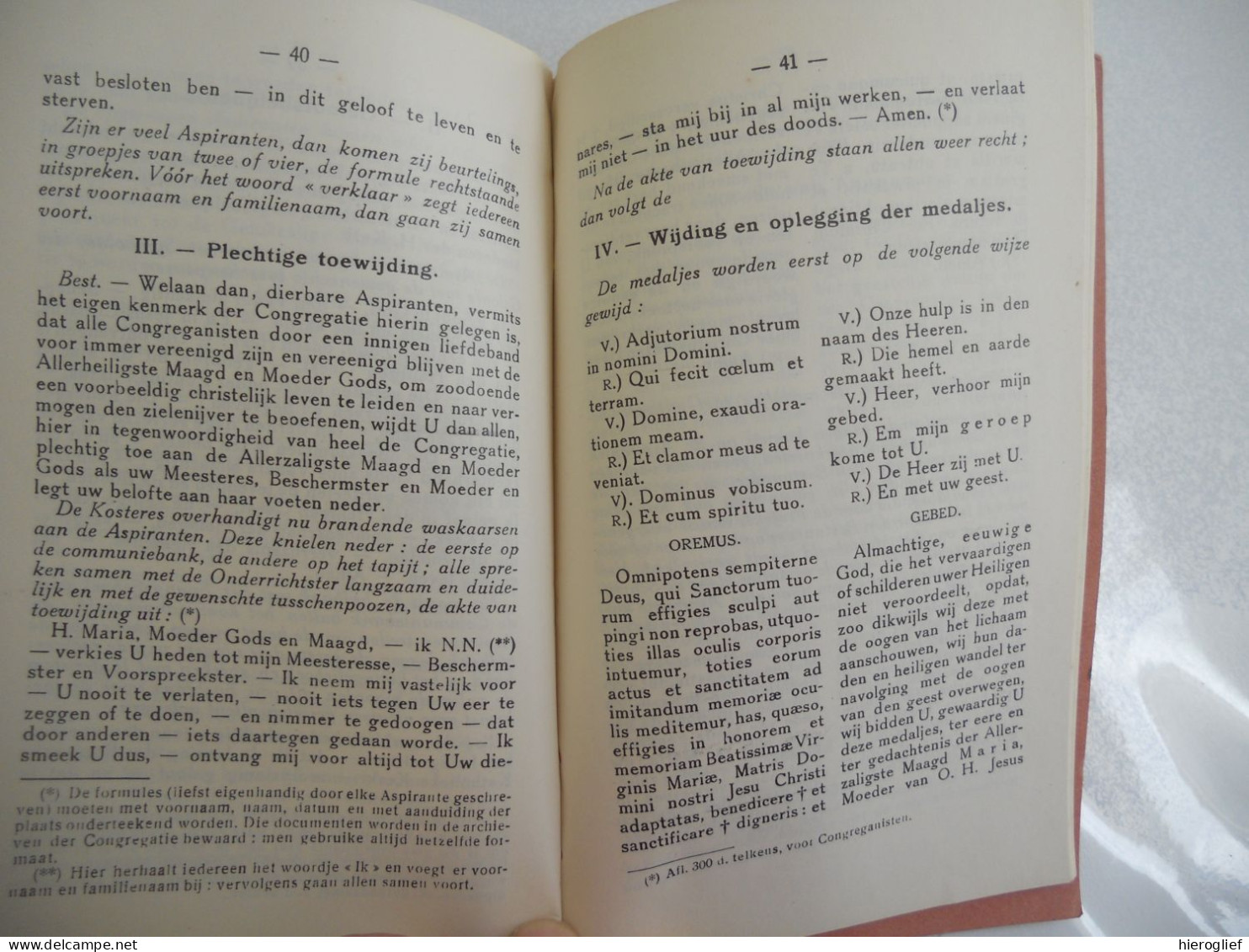 Handboekje Der CONGREGATIE Van O.L. Vrouw Onbevlekt Ontvangen / Impr 1903 Denderrmonde Van Lantschoot Moens - Antiguos