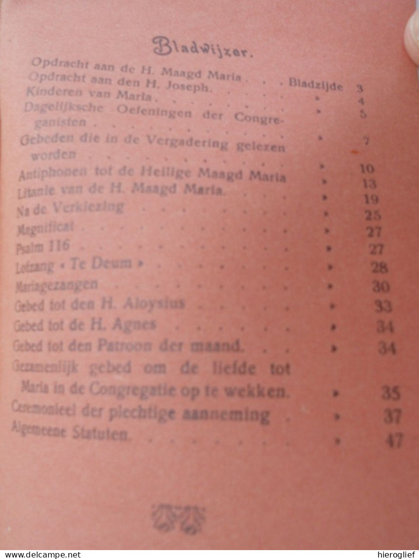 Handboekje Der CONGREGATIE Van O.L. Vrouw Onbevlekt Ontvangen / Impr 1903 Denderrmonde Van Lantschoot Moens - Anciens