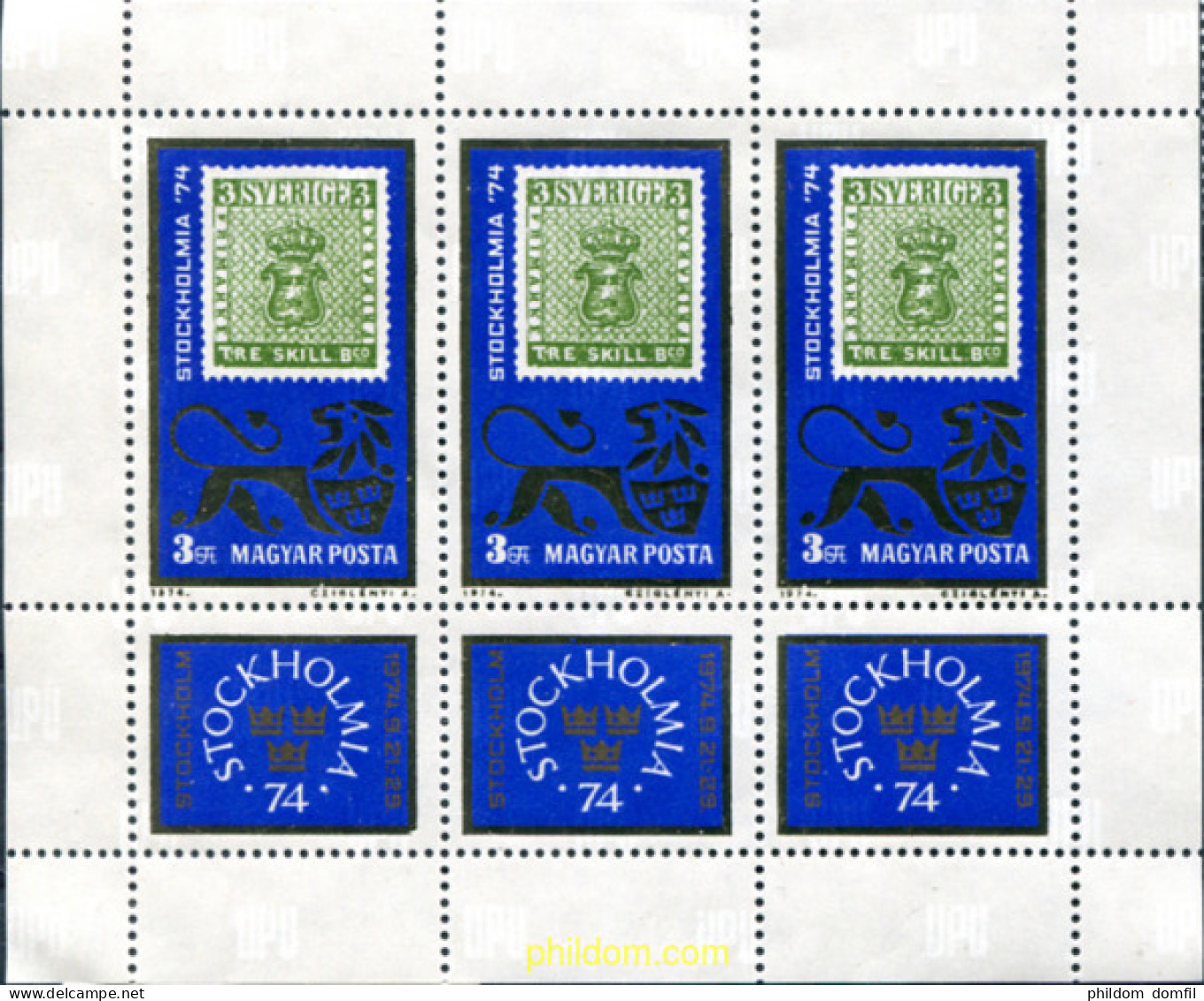114747 MNH HUNGRIA 1974 STOCKHOLMIA 74. EXPOSICION FILATELICA INTERNACIONAL - Unused Stamps