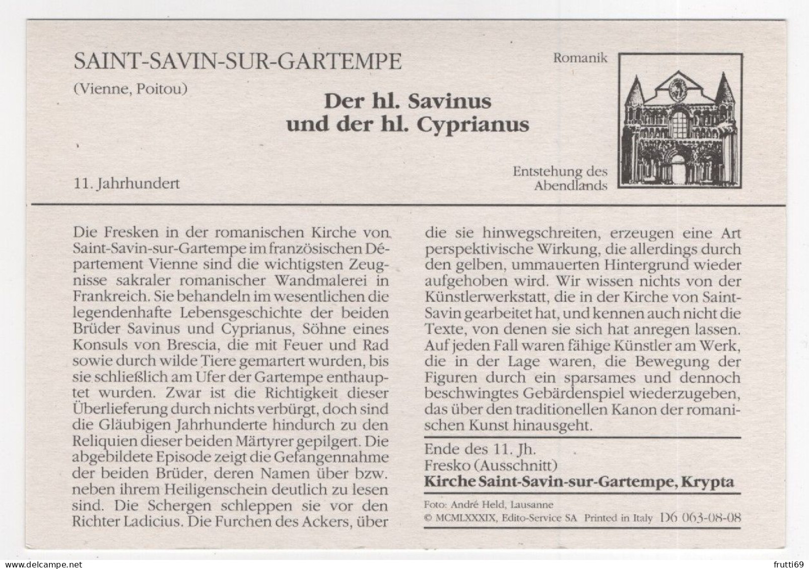 AK 210208 ART / PAINTING ... - Vienne / Poitou - Saint-Savin-sur-Gartempe - Der Hl. Savinus Und Der Hl. Cyprianus - Peintures & Tableaux