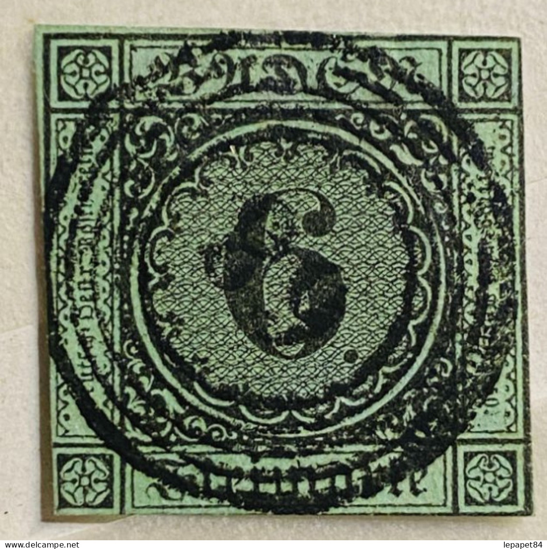 Baden YT N° 3 Oblitéré/used Vert-bleu - Afgestempeld