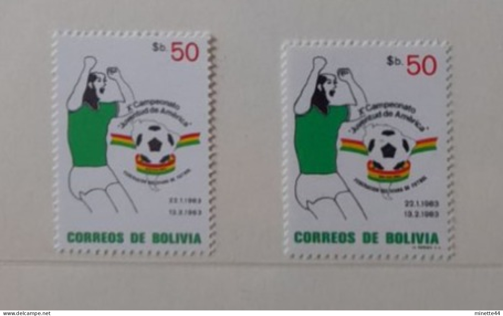 BOLIVIE BOLIVIA 2 DIFFERENT SIZE  MNH** 1983  FOOTBALL FUSSBALL SOCCER CALCIO VOETBAL FUTBOL FUTEBOL FOOT FOTBAL - Unused Stamps