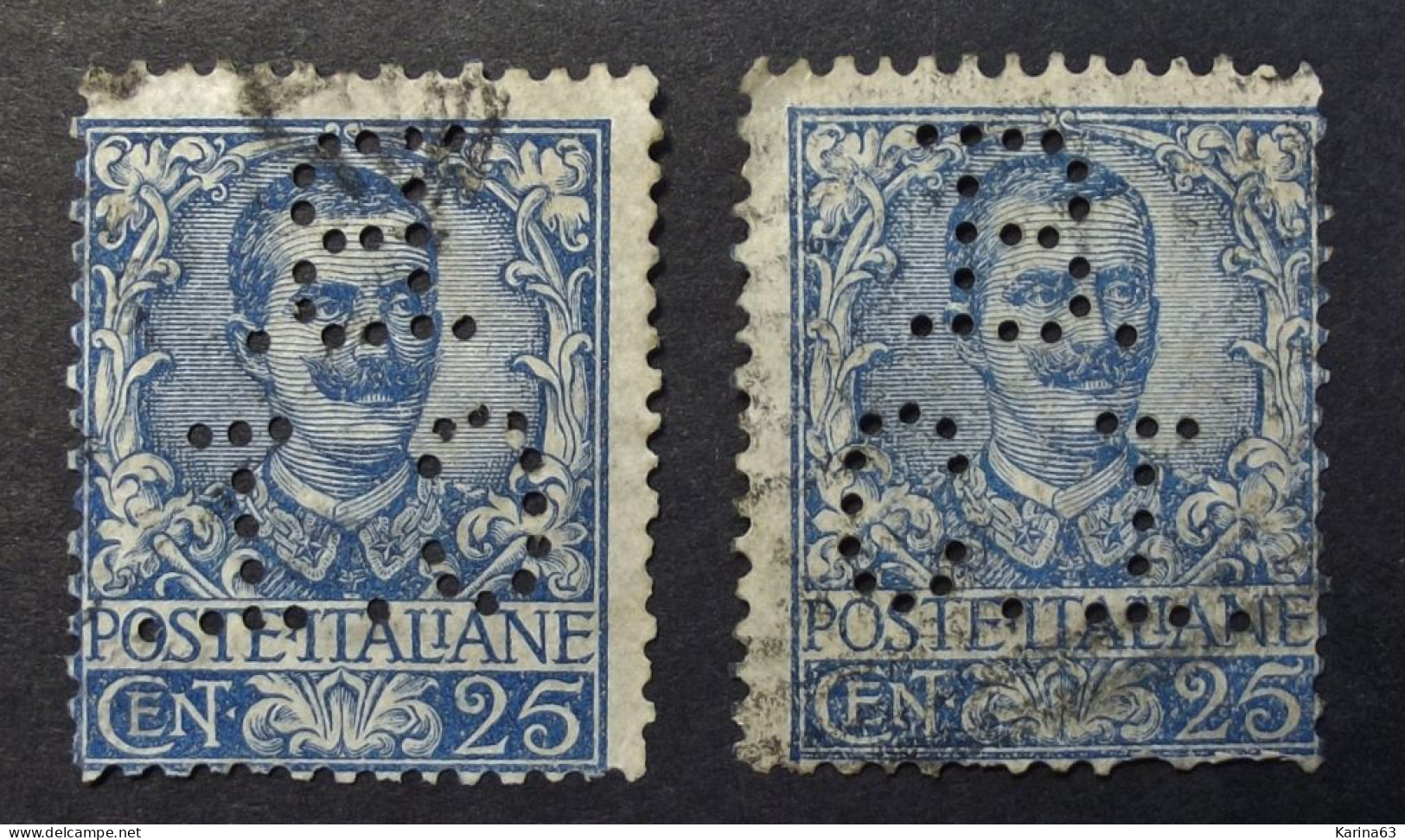 Italia - Italy - 1901  -  Perfin - Lochung -  B C I - Banco Commercial Italiana  -  Cancelled - Used