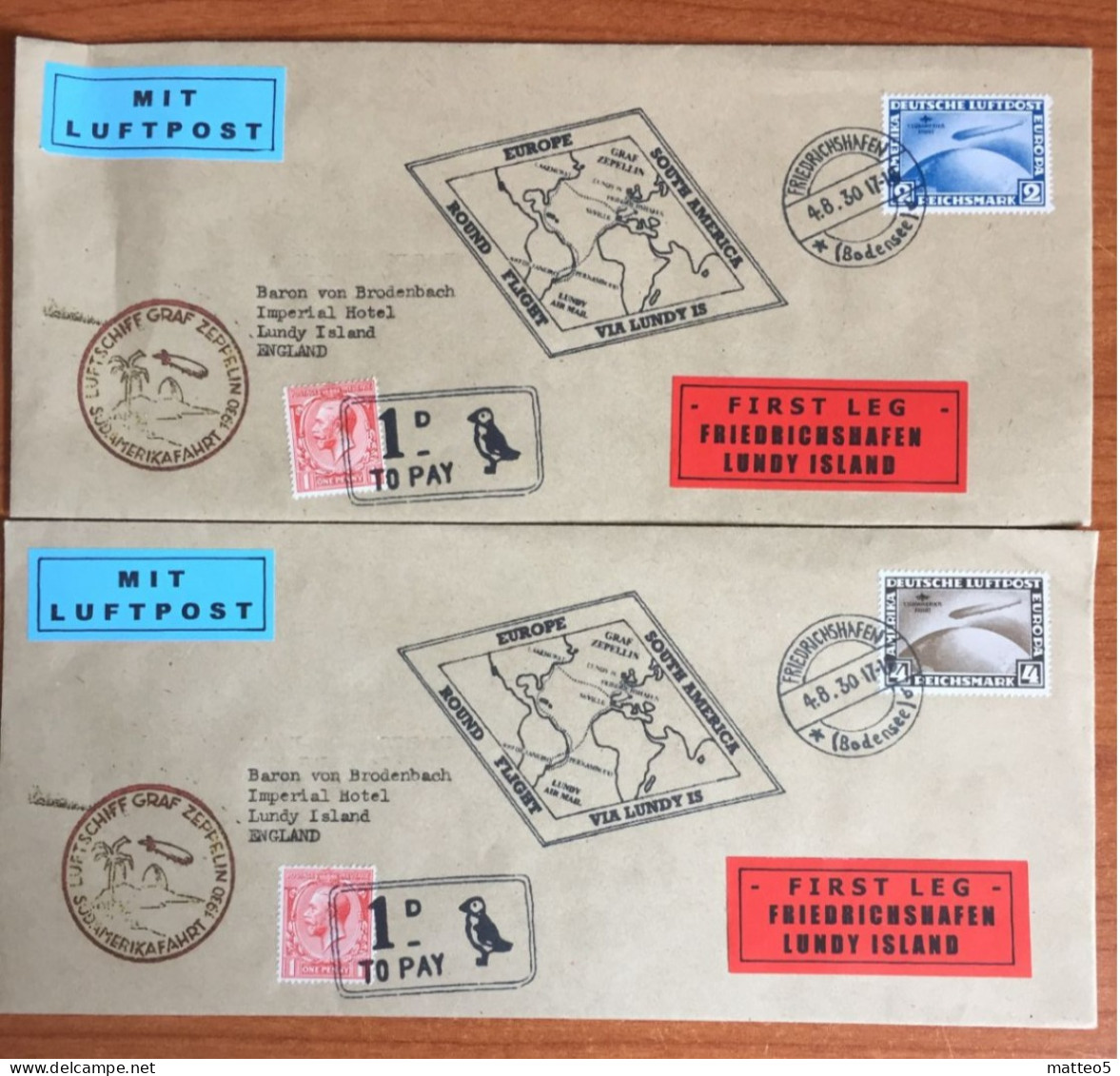 1930 Zeppelin Mail - From Germany To England -  ATTENTION : REPRODUCTION - COUNTERFEIT - 710 - Zeppelins