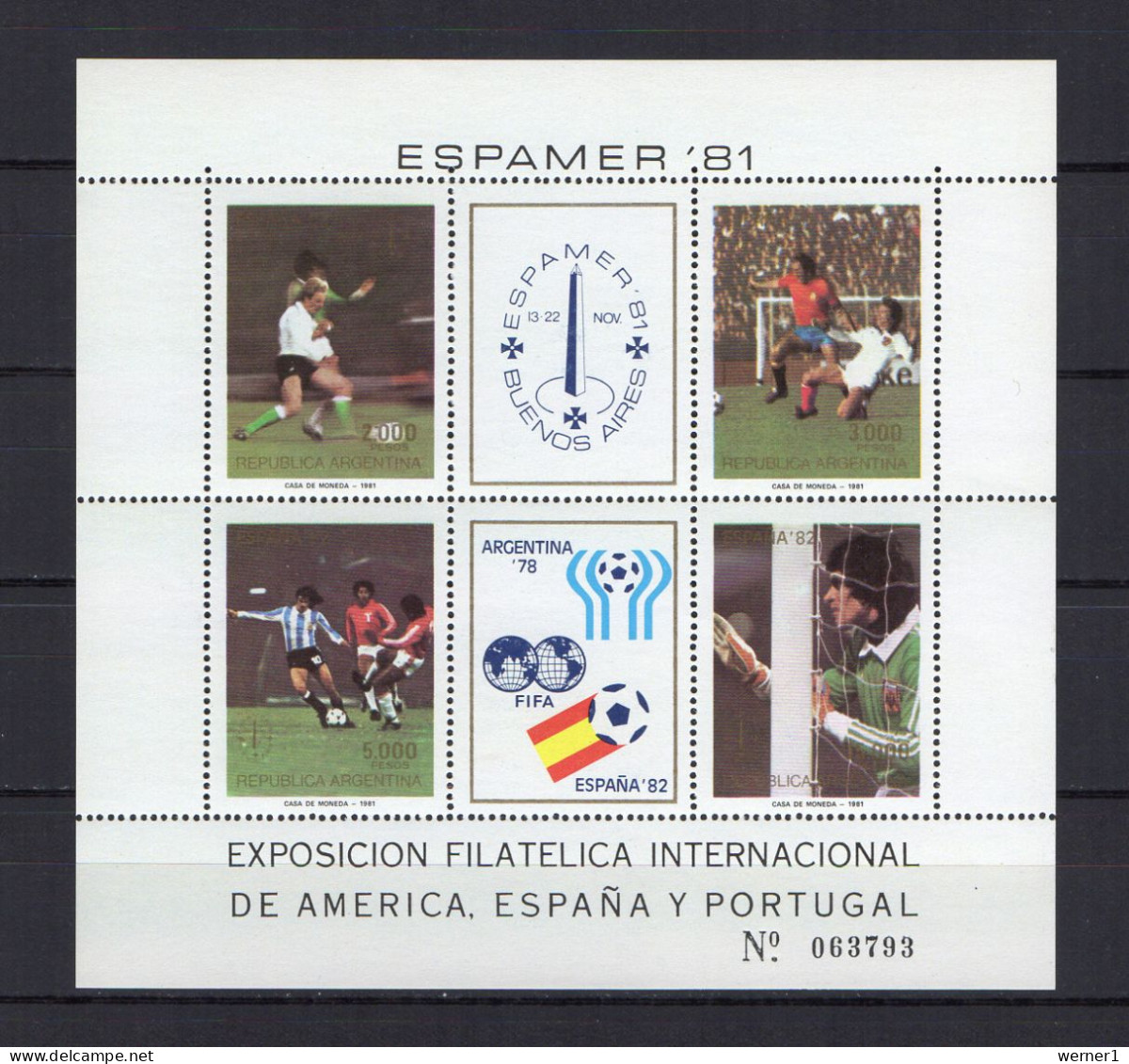 Argentina 1981 Football Soccer World Cup S/s MNH - 1982 – Espagne