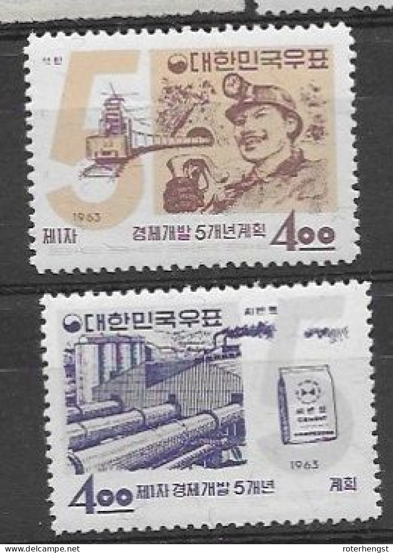 South Korea Mnh ** 1963 60 Euros Rare Industry Set With Train - Korea, South