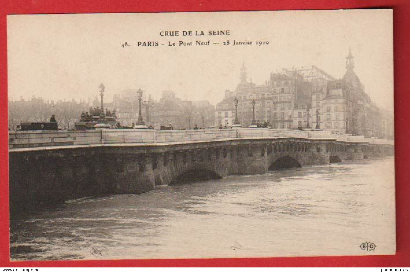 AE721 75 INNONDATIONS PARIS LE  PONT NEUF  28 JANVIER 1910 - Paris Flood, 1910