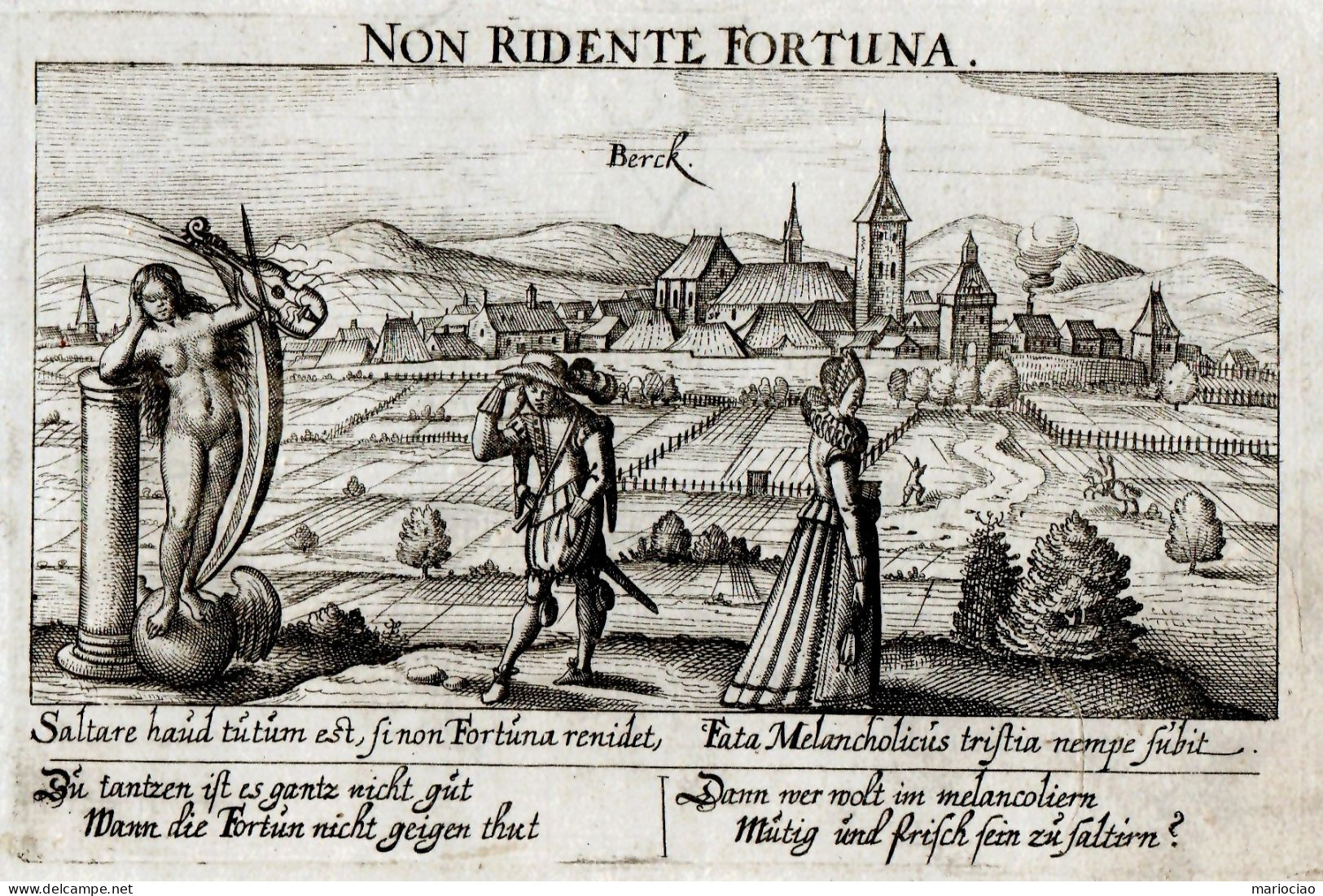 ST-FR BERGHEIM Haut-Rhin Alsace 1678~ Berck NON RIDENTE FORTUNA -Daniel Meisner Gravure Sur Cuivre - Estampes & Gravures