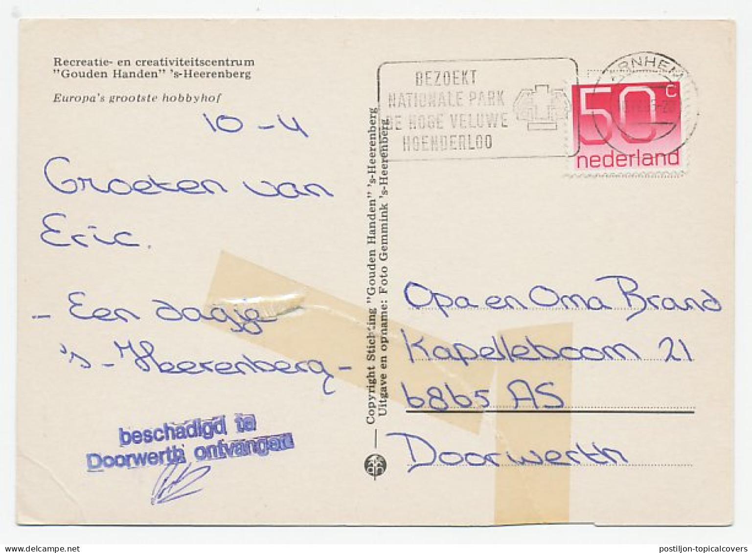 Beschadigd Ontvangen Doorwerth 1985 - Non Classés