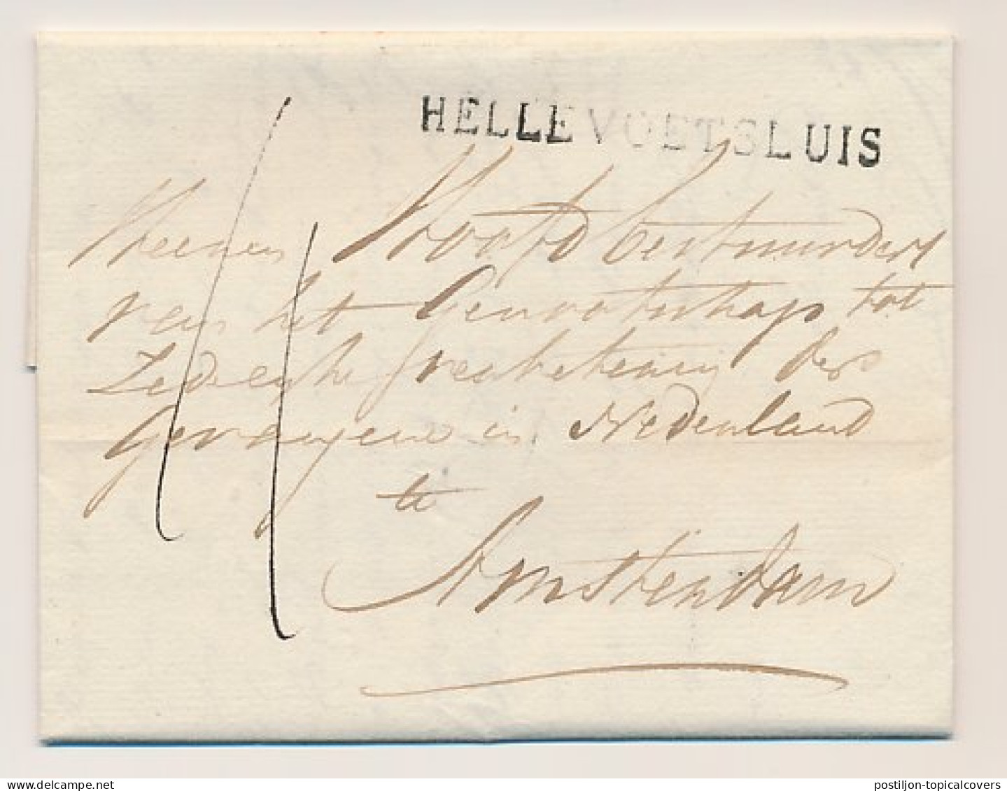 HELLEVOETSLUIS - Amsterdam 1824 - ...-1852 Voorlopers