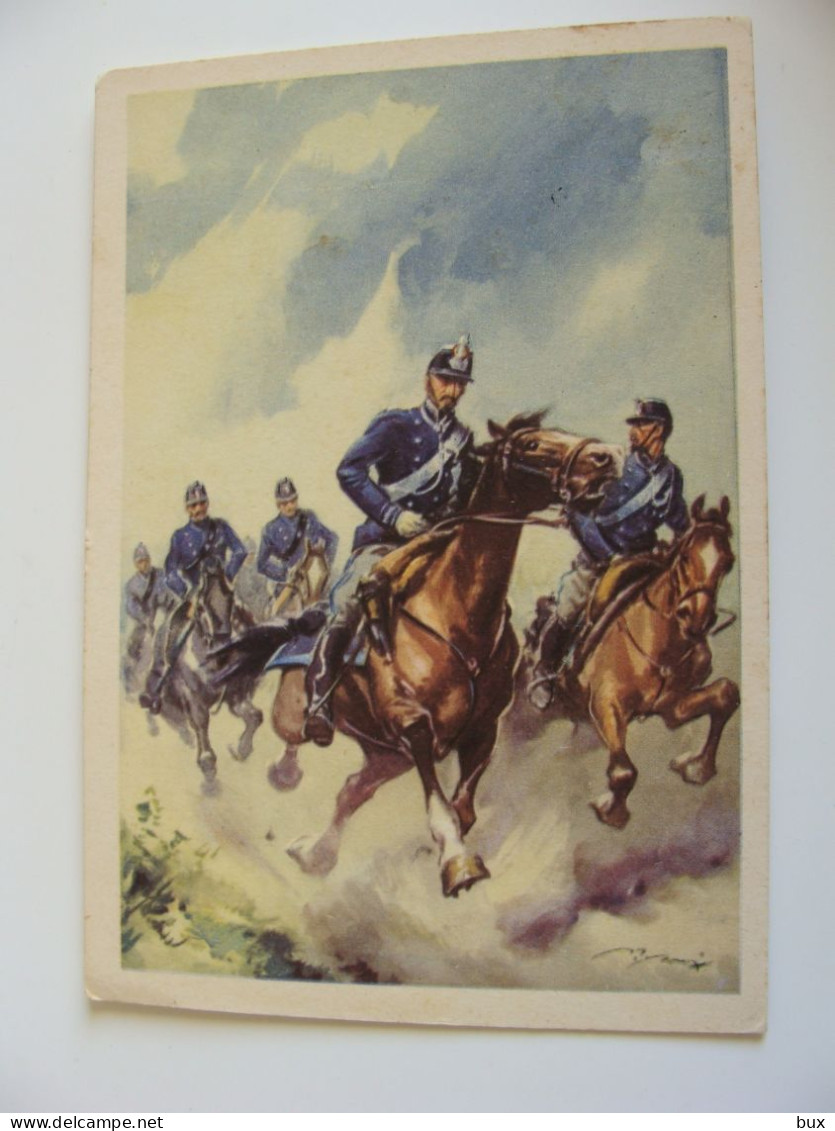 1955   GUARDIE DI P.S.  A CAVALLO  CORPO DELLE GUARDIE DI P.S. POLIZIA   VIAGGIATA IMMAGINE OPACA - Politie-Rijkswacht