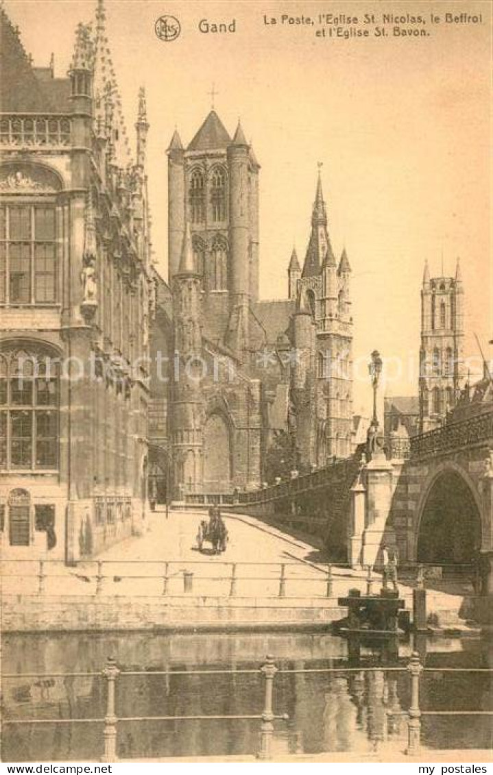 73337675 Gand Belgien La Poste Eglise Saint Nicolas Le Beffroi Eglise Saint Bavo - Andere & Zonder Classificatie