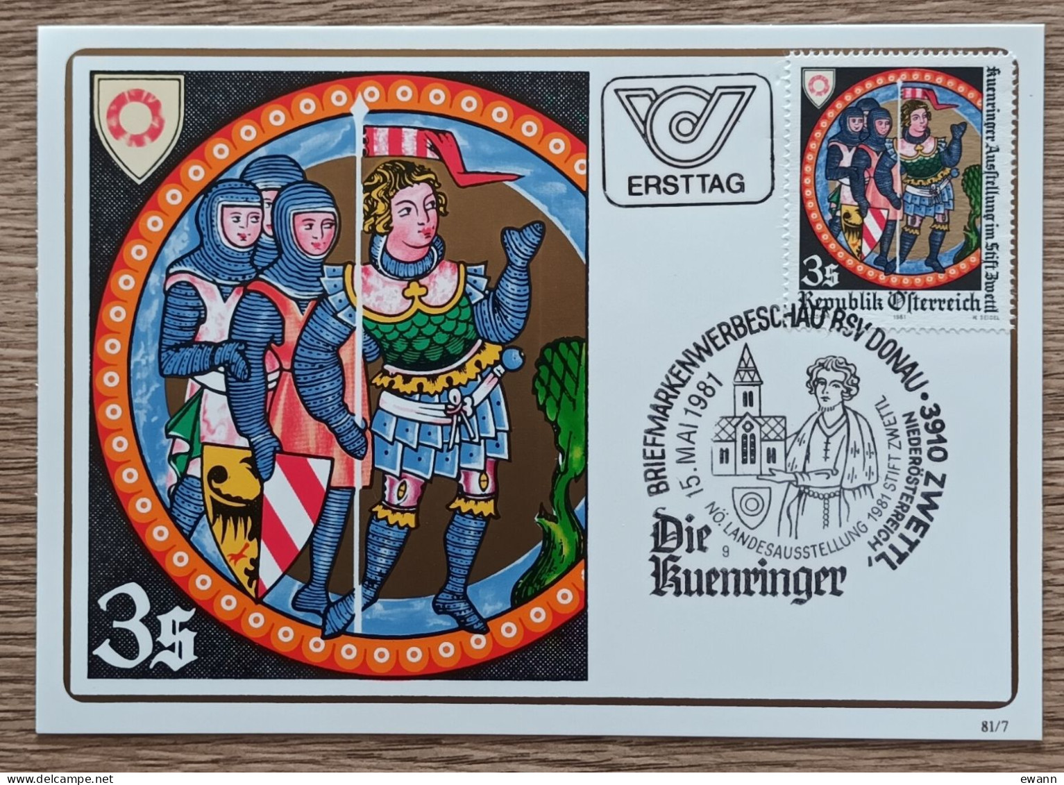 Autriche - CM 1981 - YT N°1499 - Exposition La Dynastie Des Kuenring à L'abbaye De Zwettl - Maximumkaarten