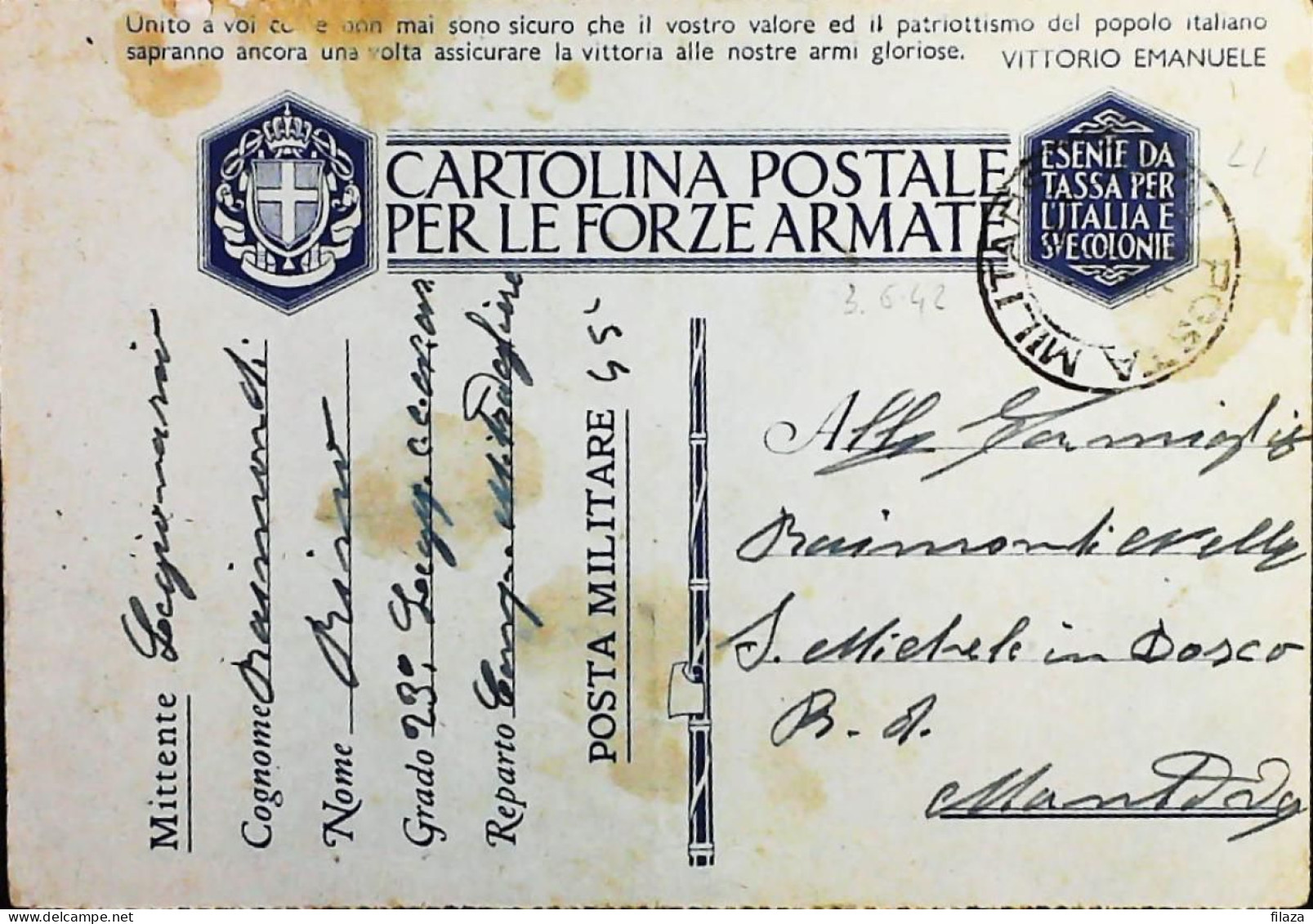 POSTA MILITARE ITALIA IN GRECIA  - WWII WW2 - S6855 - Correo Militar (PM)