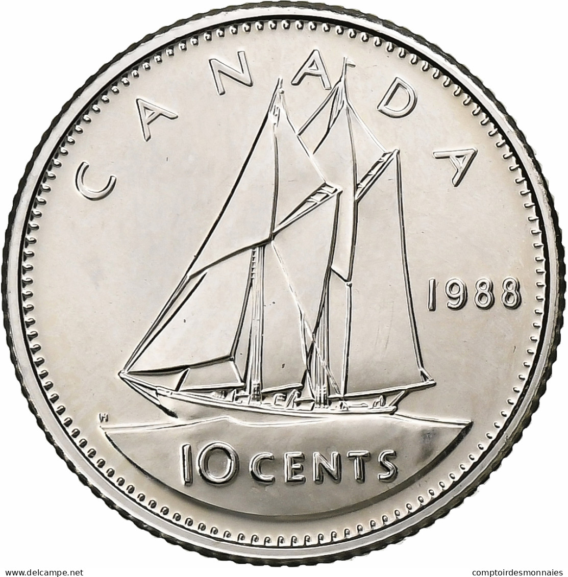Canada, Elizabeth II, 10 Cents, 1988, Royal Canadian Mint, Nickel, FDC, KM:77.2 - Canada