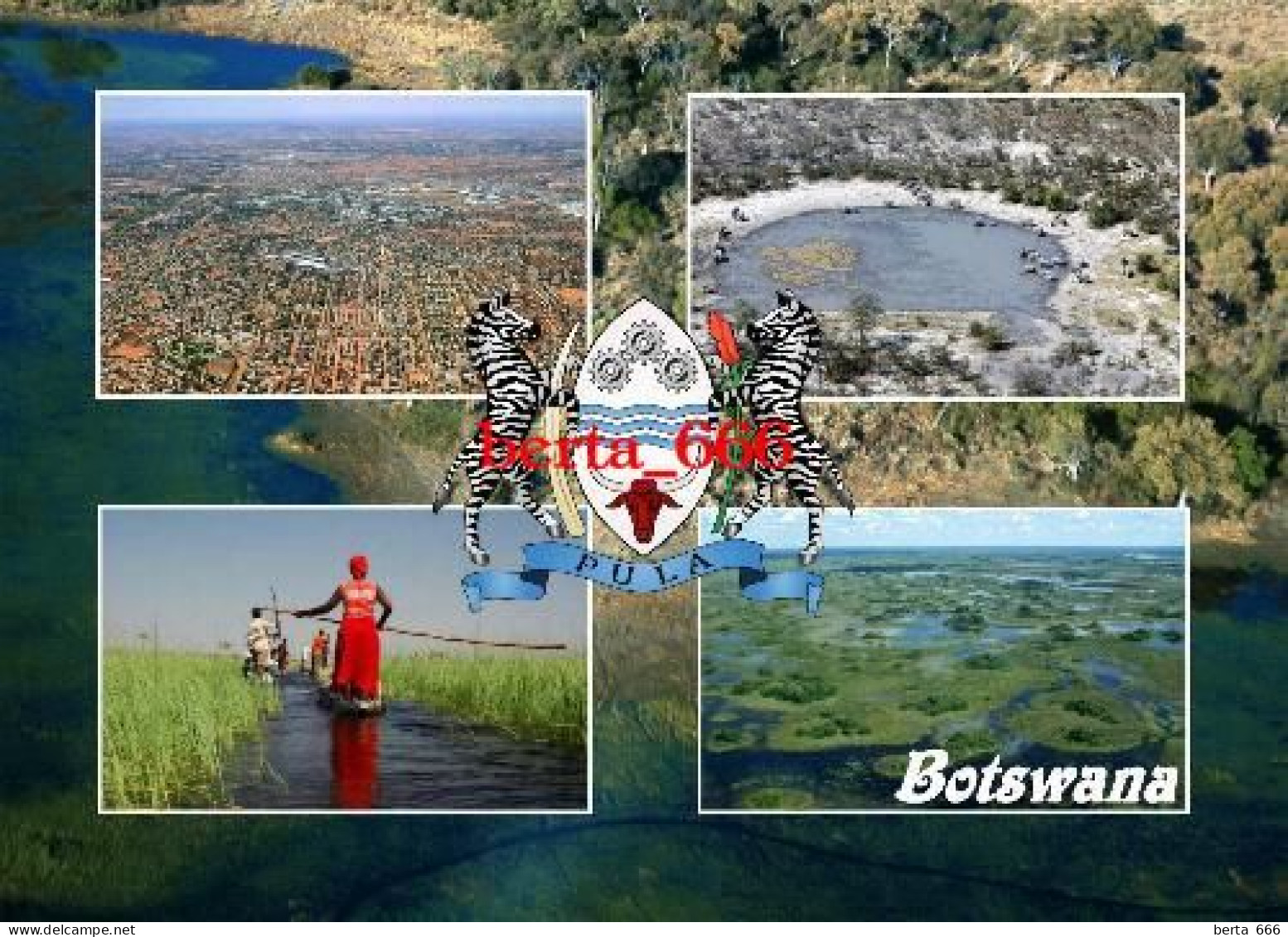 Botswana Multiviews New Postcard - Botsuana