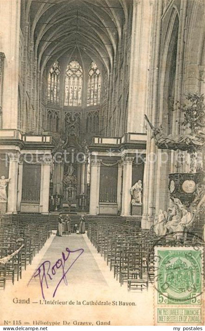 73337645 Gand Belgien Intérieur De La Cathedrale Saint Bavon Gand Belgien - Andere & Zonder Classificatie