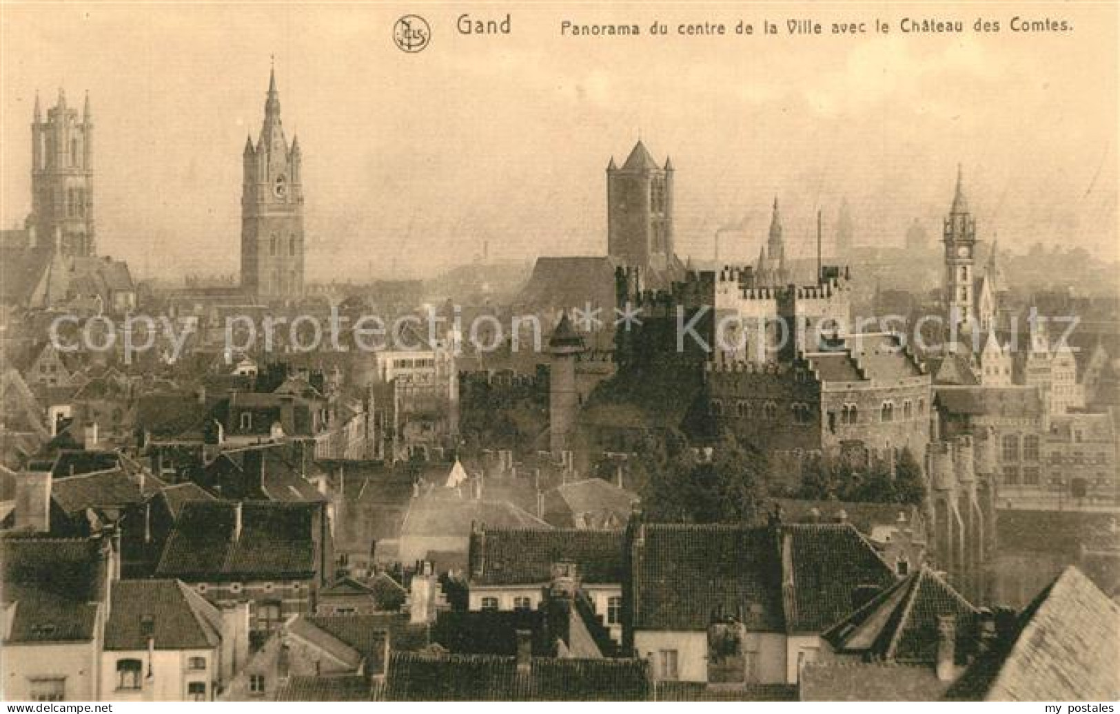 73337638 Gand Belgien Panorama Du Centre De La Ville Avec Chateau Des Comtes Ser - Other & Unclassified
