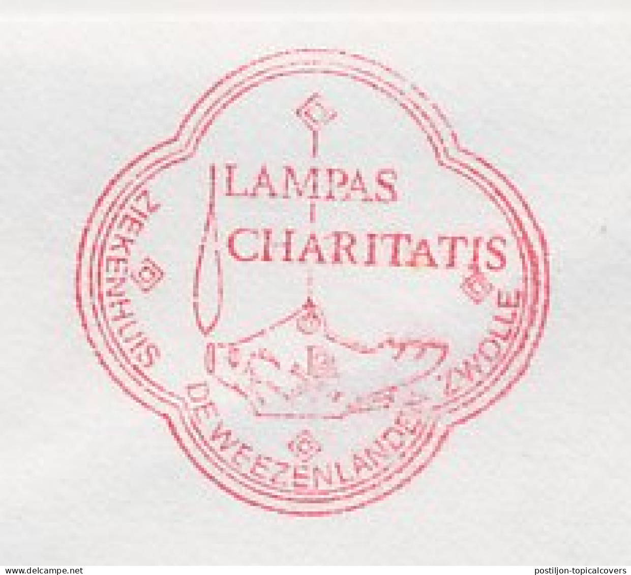 Meter Cover Netherlands 1985 - Pitney Bowes 6396 Lampas Charitatis - Lamp - Hospital - PAX - Zwolle - Andere & Zonder Classificatie